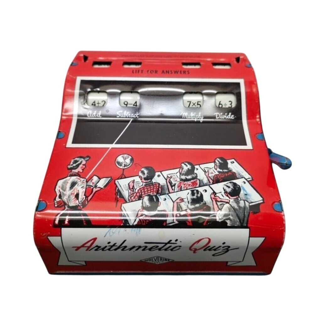 Wolverine Arithmetic Quiz Tin Toy 1950s Vintage Educational Math Game‎